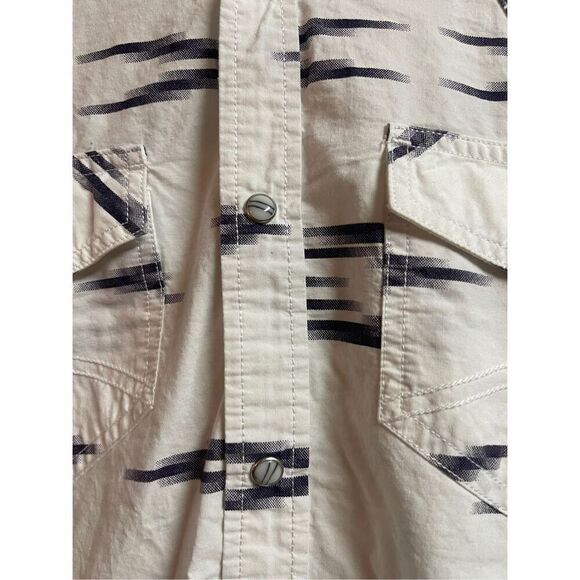 Cody James Men's White Blue Regular Pearl Snap Ikat Button Down Shirt Size XL - Picture 3 of 15